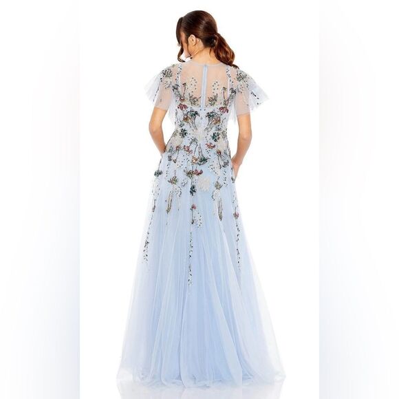 Mac Duggal Light Blue Embellished Maxi Dress - Picture 3 of 9